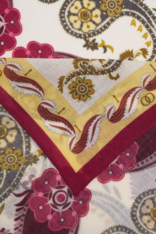 Delhi Bordo Yün Şal 70x210 - 4