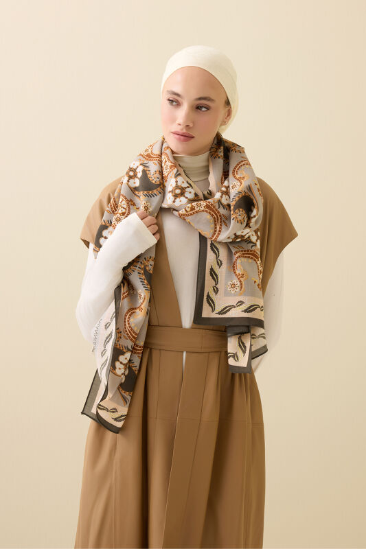 Delhi Gri Yün Şal 70x210 - 4