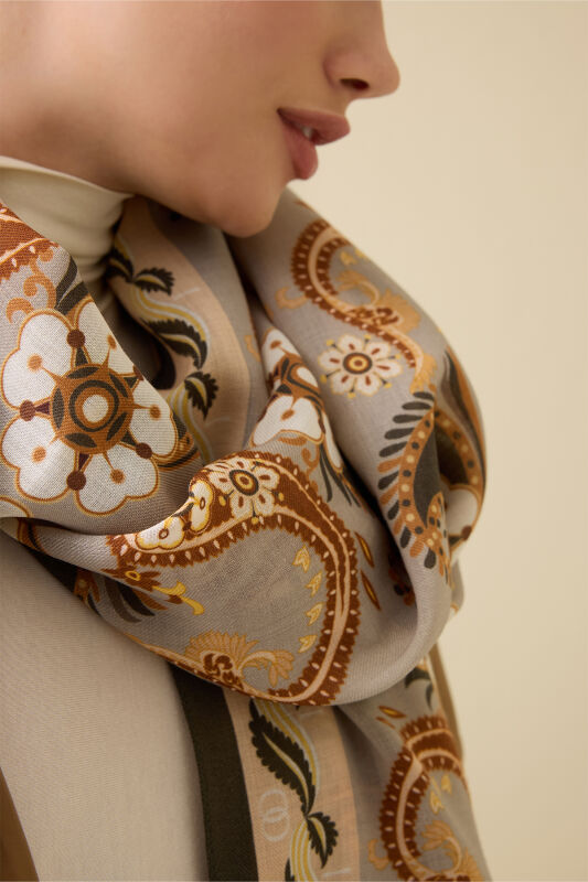 Delhi Gri Yün Şal 70x210 - 3