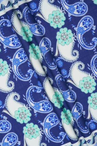 Delhi Lacivert Yün Şal 70x210 - Imannoor (3)