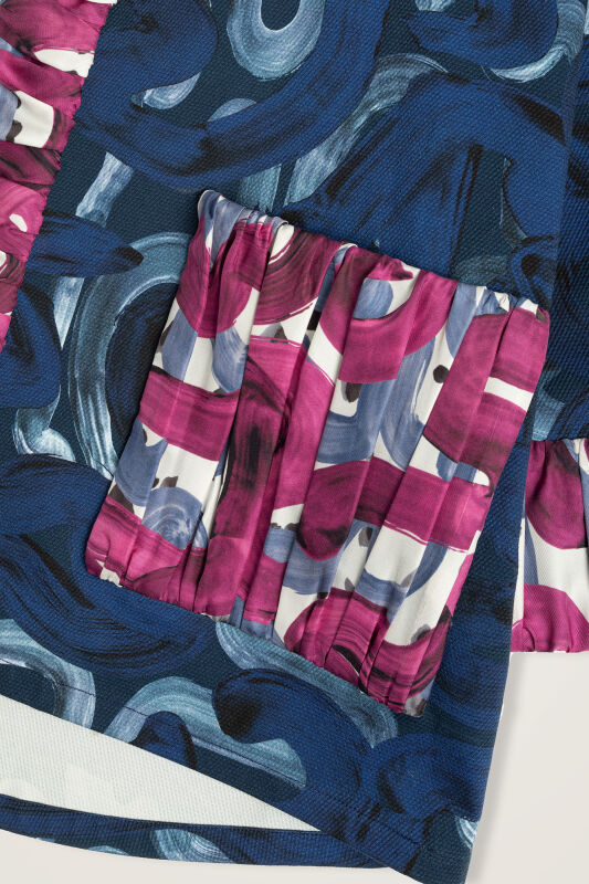 Dere Yolu Fuchsia-Indigo Cotton Jacket - 4