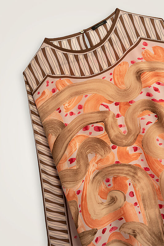 Dere Yolu Somon Krep İpek Kaftan - 6