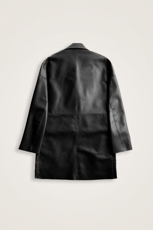 Deri Siyah Blazer Ceket - 3