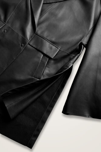 Deri Siyah Blazer Ceket - Imannoor (2)