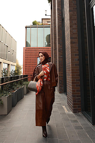 Deri Taba Blazer Ceket 