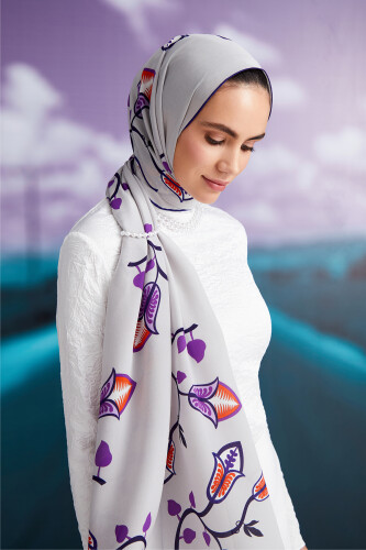 Desert Flower Silk Shawl Purple 