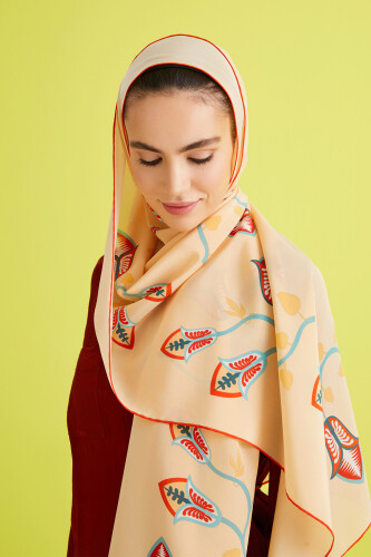 Desert Flower Silk Shawl Yellow 