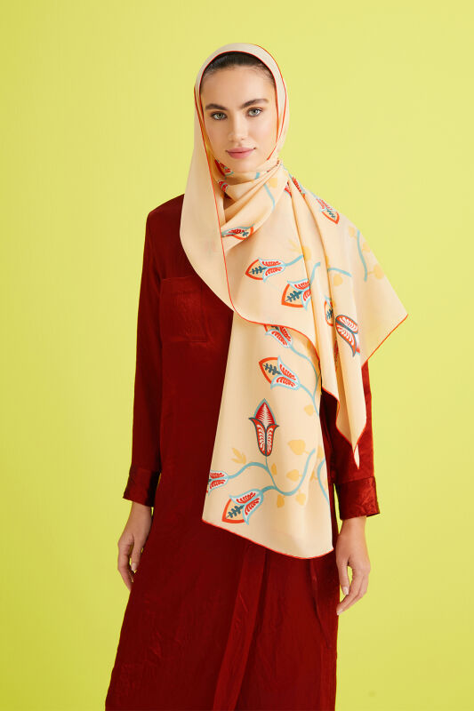 Desert Flower Silk Shawl Yellow - 3