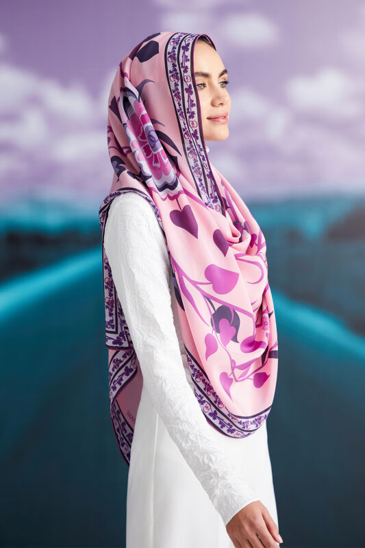 Desert Ivy Silk Shawl Pink - 5