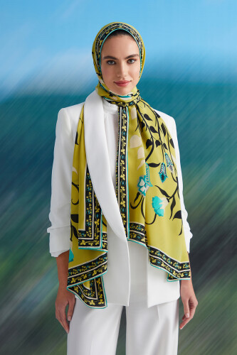 Desert Ivy Silk Shawl Yellow - 5