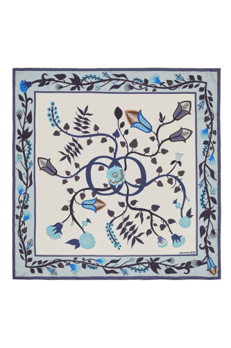 Desert Noor Silk Scarf Blue - 2