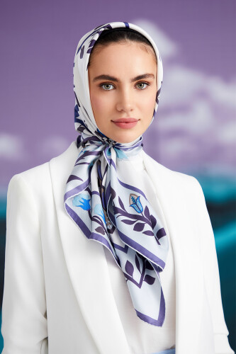 Desert Noor Silk Scarf Blue 