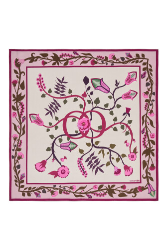 Desert Noor Silk Scarf Fuchsia - 2