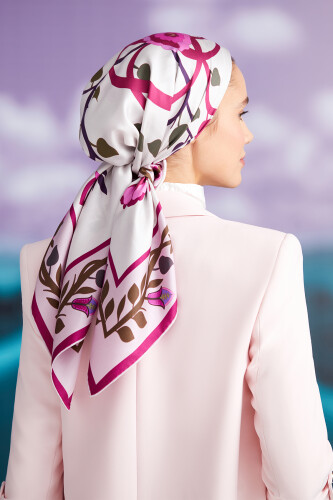 Desert Noor Silk Scarf Fuchsia 