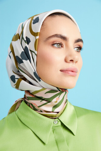 Desert Noor Silk Scarf Green - 5