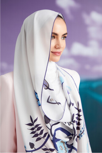 Desert Noor Silk Shawl Blue 