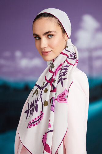 Desert Noor Silk Shawl Purple 