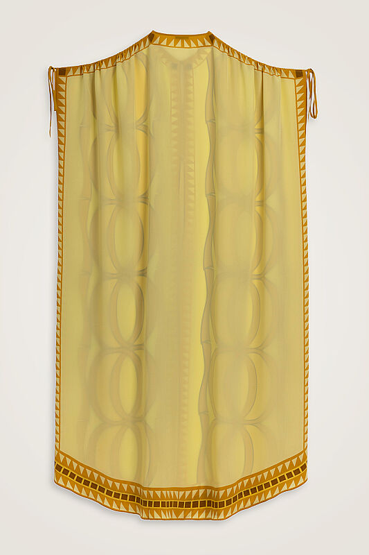 Dev Bambunoor Safran Krep İpek Abaya - 3