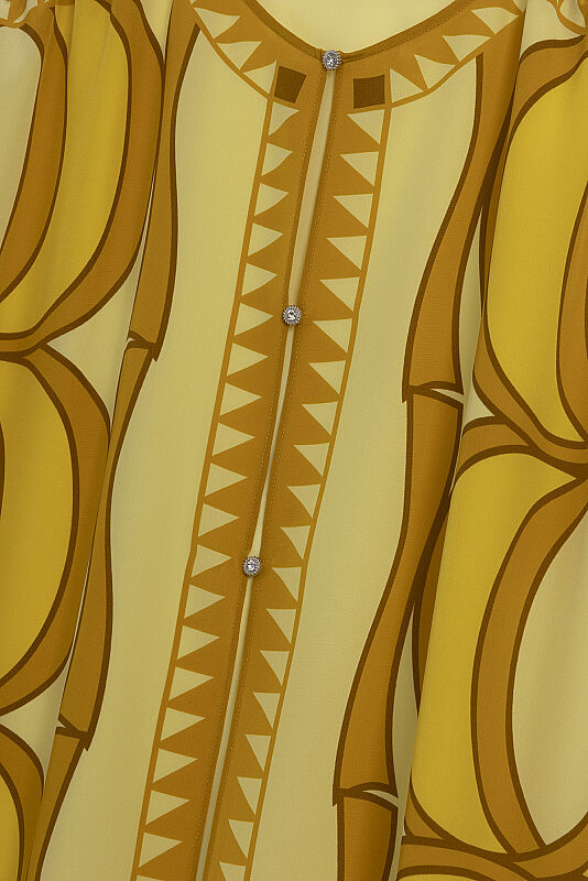 Dev Bambunoor Safran Krep İpek Abaya - 2