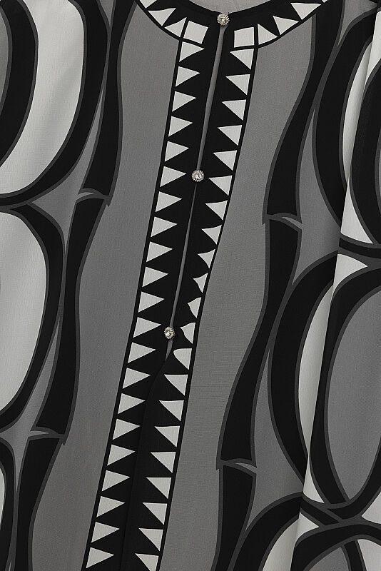 Dev Bambunoor Siyah Krep İpek Abaya - 2