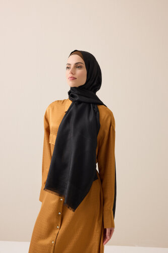 Dev Bambunoor Siyah Yün İpek Şal 70x200 - Imannoor (2)