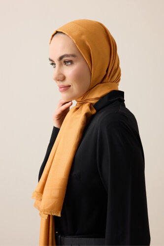 Dev Bambunoor Tarçın Jakar İpek Şal 70x200 - Imannoor (1)