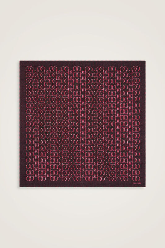 Dokuma Noor Bordo Tivil İpek Eşarp 90x90 - 2