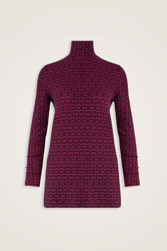 Dokuma Noor Bordo Uzun Supreme Bluz - Imannoor