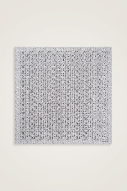 Dokuma Noor Gri Tivil İpek Eşarp 90x90 - 1