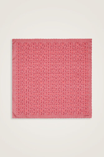 Dokuma Noor Pembe Tivil İpek Eşarp 90x90 