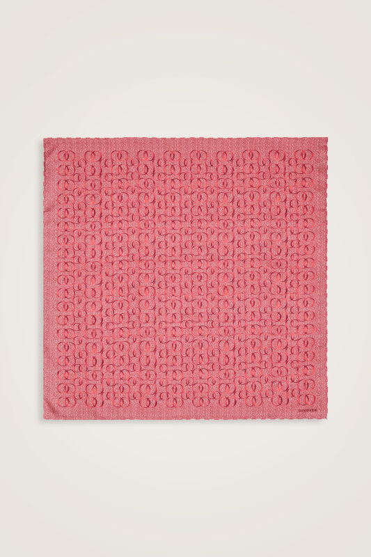 Dokuma Noor Pembe Tivil İpek Eşarp 90x90 - 1