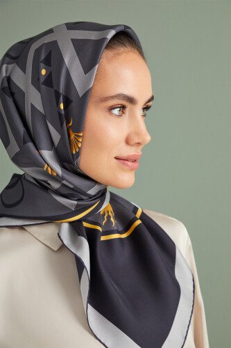 Dome Twill Silk Scarf Black 