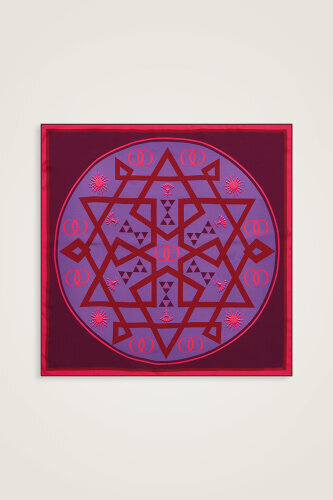 Dome Twill Silk Scarf Fuchsia - 2