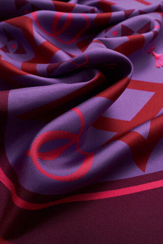 Dome Twill Silk Scarf Fuchsia - 3