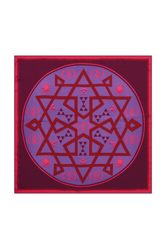 Dome Twill Silk Scarf Fuchsia - 2