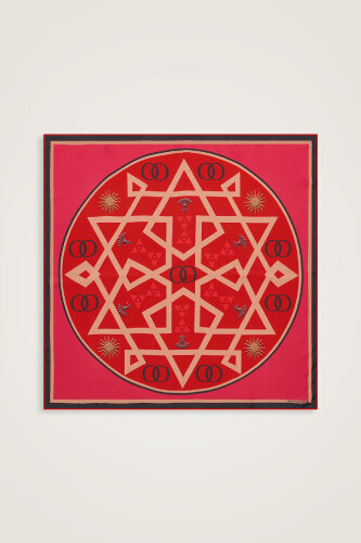 Dome Twill Silk Scarf Red - 2