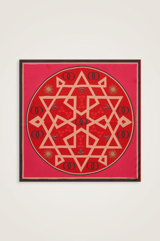 Dome Twill Silk Scarf Red - 2