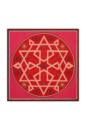 Dome Twill Silk Scarf Red - 2