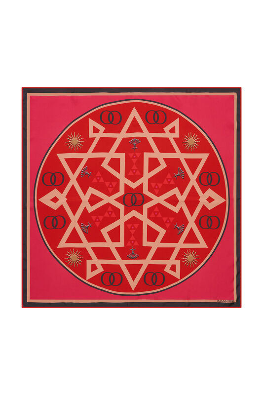 Dome Twill Silk Scarf Red - 2