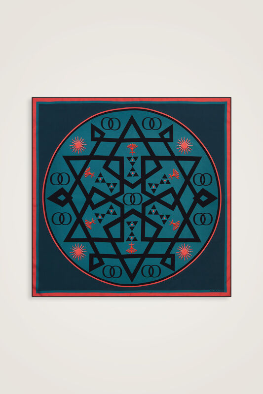 Dome Twill Silk Scarf Turquoise - 2
