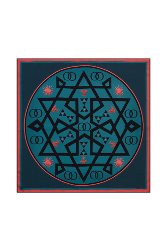Dome Twill Silk Scarf Turquoise - 2