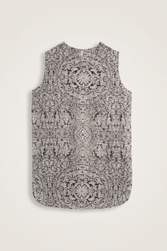 Door Pattern Black-White Cotton Silk Undershirt - 3