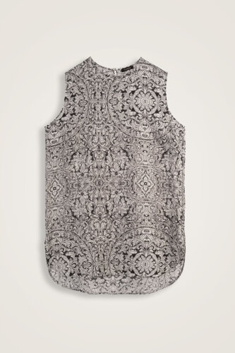 Door Pattern Black-White Cotton Silk Undershirt - Imannoor (1)