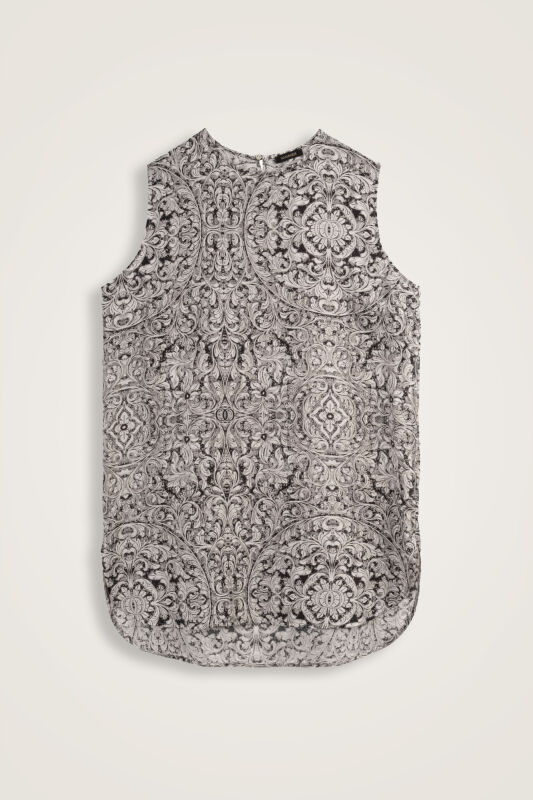 Door Pattern Black-White Cotton Silk Undershirt - 2