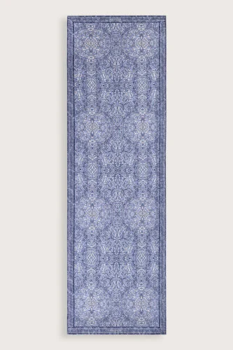 Door Pattern Blue Cotton Silk Shawl - Imannoor (1)