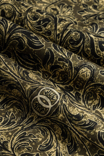 Door Pattern Khaki Cotton Silk Shawl - 4