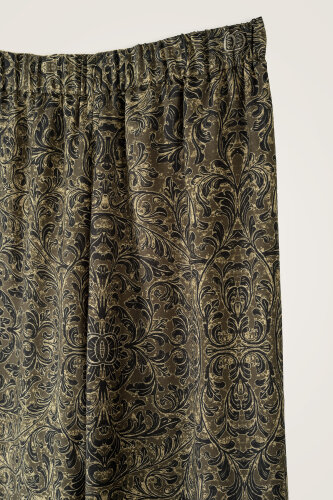 Door Pattern Khaki Cotton Silk Trousers - 2