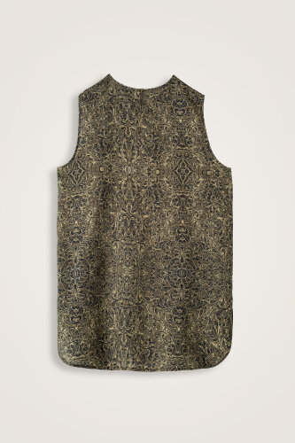 Door Pattern Khaki Cotton Silk Undershirt - 2