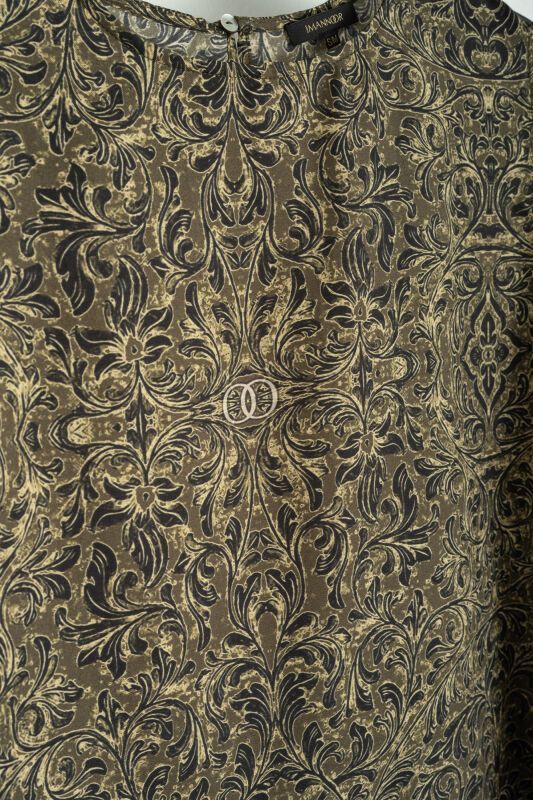 Door Pattern Khaki Cotton Silk Undershirt - 3