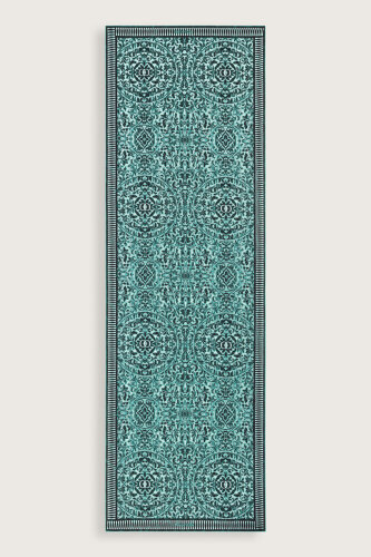 Door Pattern Turquoise Cotton Silk Shawl - Imannoor (1)